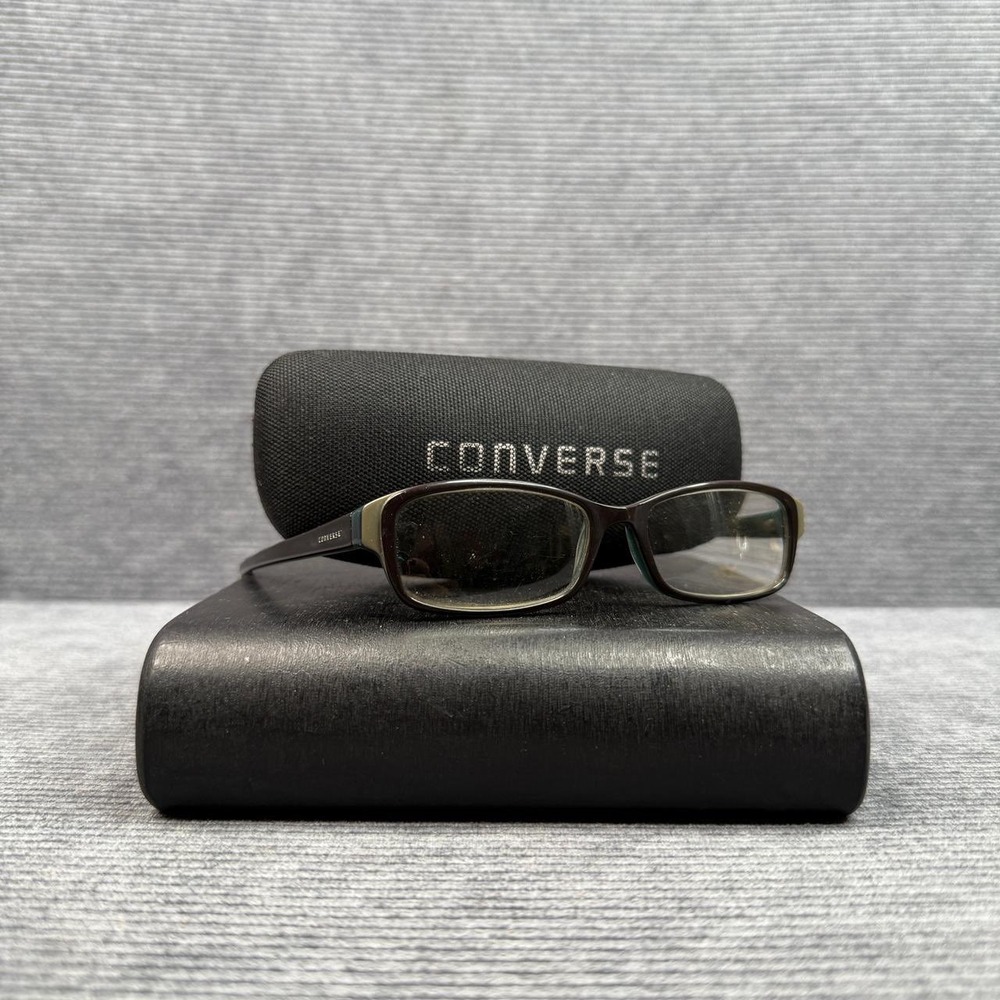Converse Gamer Black Green Rectangular Y2k Eyeglasses Frames with Case 120